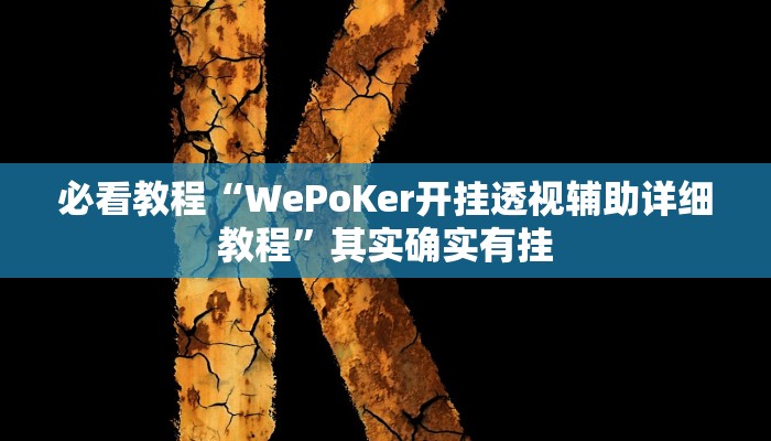 必看教程“WePoKer开挂透视辅助详细教程”其实确实有挂 必看教程“WePoKer开挂透视辅助详细教程”其实确实有挂