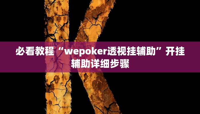 必看教程“wepoker透视挂辅助”开挂辅助详细步骤