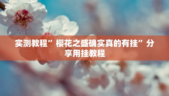 实测教程”樱花之盛确实真的有挂”分享用挂教程 实测教程”樱花之盛确实真的有挂”分享用挂教程