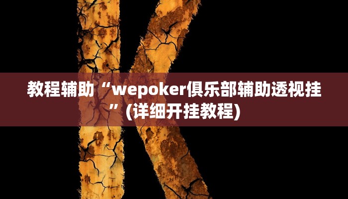 教程辅助“wepoker俱乐部辅助透视挂”(详细开挂教程)