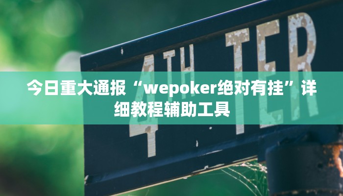 今日重大通报“wepoker绝对有挂”详细教程辅助工具 今日重大通报“wepoker绝对有挂”详细教程辅助工具